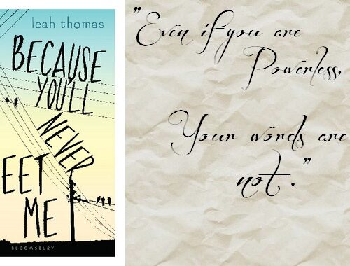 Review : Because You'll Never Meet Me, Leah Thomas