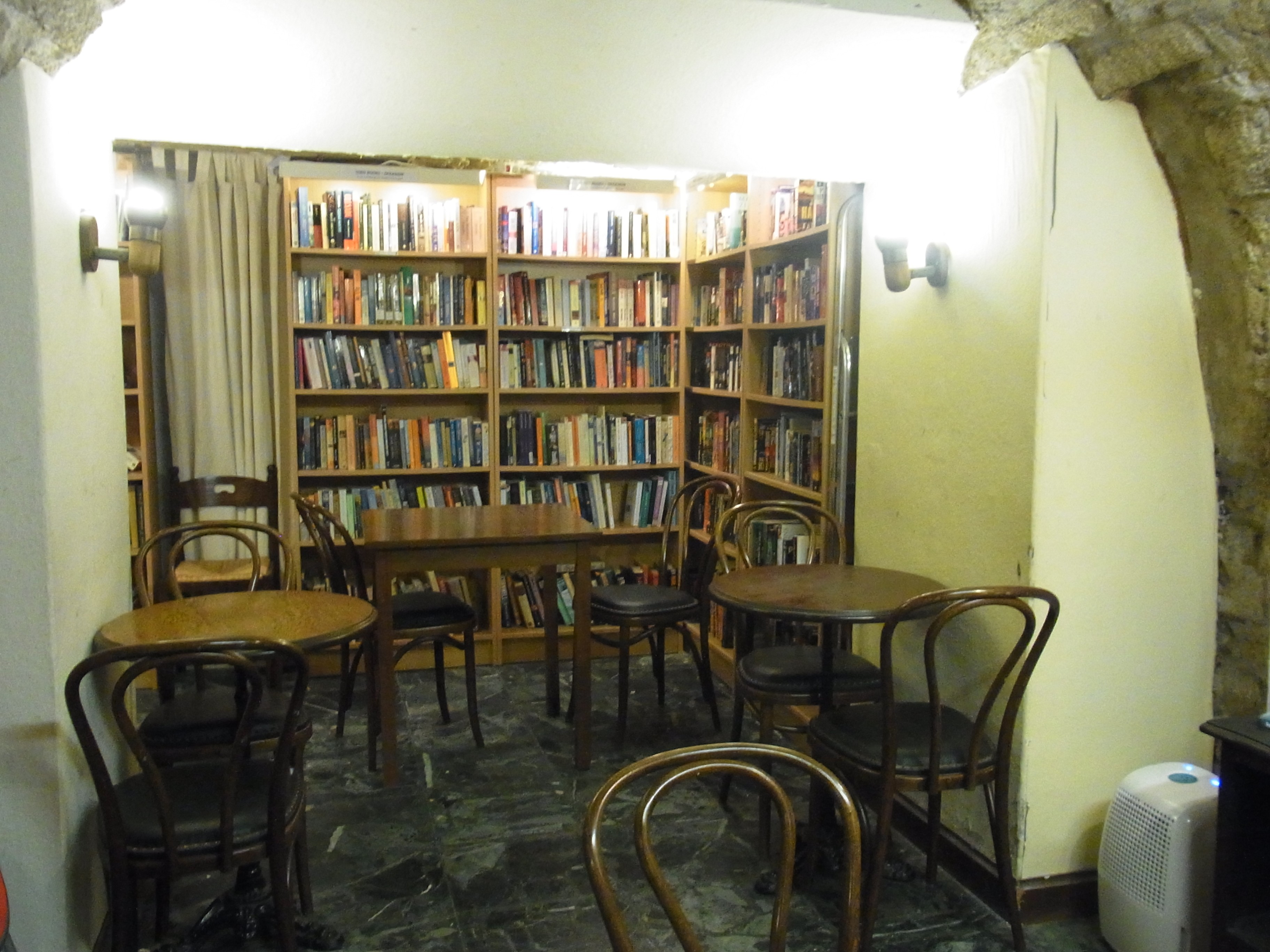 Chairs and tables, to rest and chill out with a book, or sit across someone and talk about a story that left a mark.